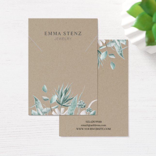 Aquarelle Eucalyptus Succulent ・ Écran de collier (Bureau)