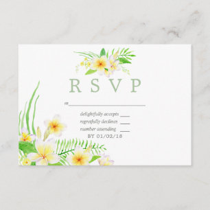 Aquarelle exotique Frangipani Mariage RSVP