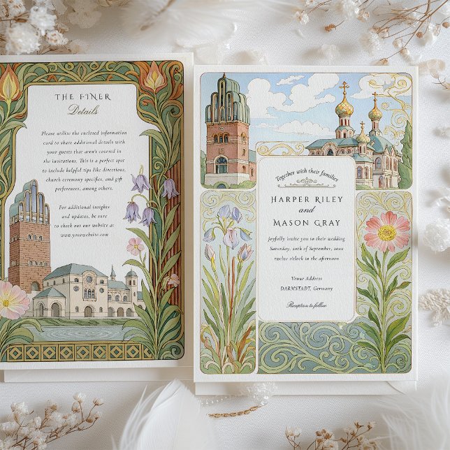 Aquarelle Faire-part de mariage Darmstadt (Créateur téléchargé)