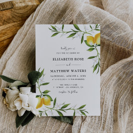 aquarelle faire-part de mariage feuillage citron