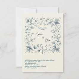 Aquarelle faire-part de mariage Floral bleu