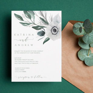 Aquarelle Faire-part de mariage florale