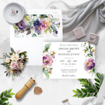 Aquarelle Faire-part de mariage florale