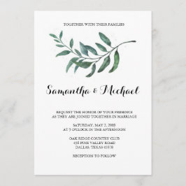 Aquarelle Faire-part de mariage vert
