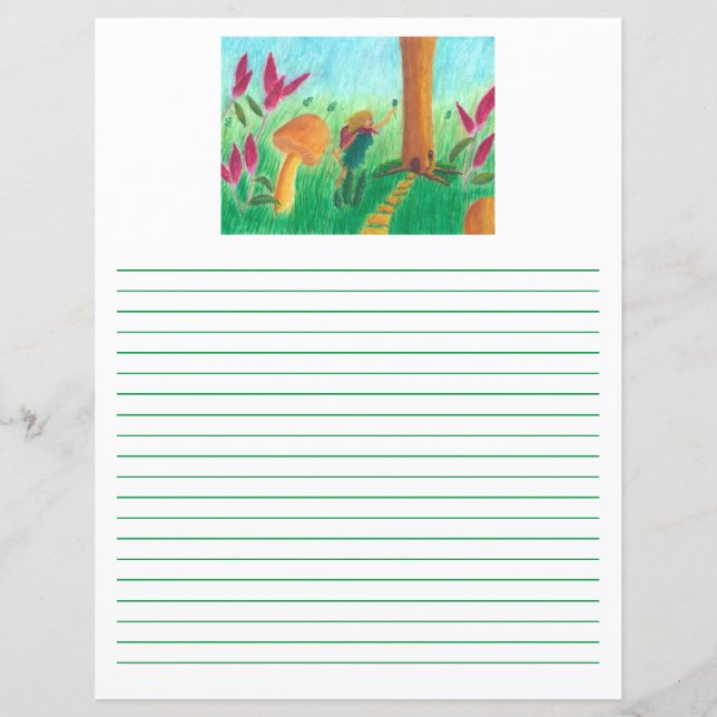 Aquarelle Fairy Papeterie ou feuilles d'histoire (Devant)
