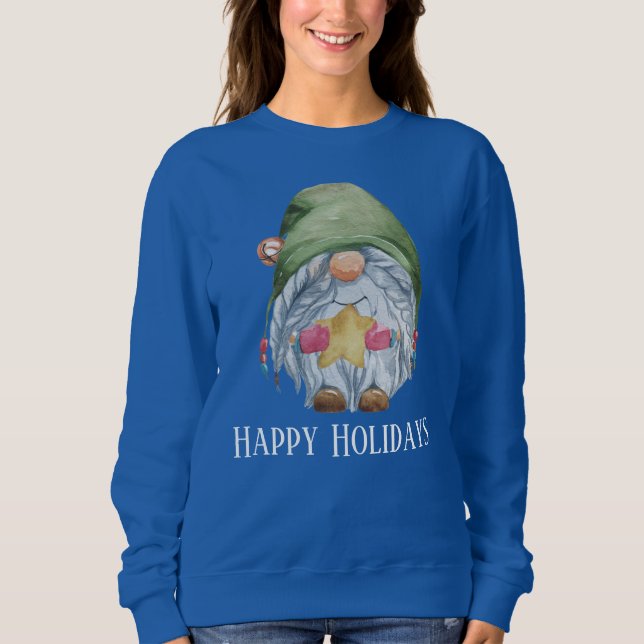aquarelle festive gnome de Noël sweatshirt (Devant)