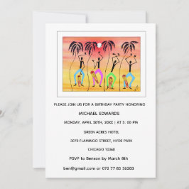 Aquarelle, Fêtons, Invitation d'anniversaire