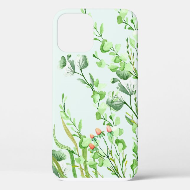 Aquarelle Feuilles et baies iPhone / coque ipad (Verso)