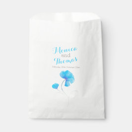 aquarelle fleur bleu gris gris sacs de faveur mari