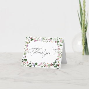 Aquarelle Fleur sauvage Carte de remerciements