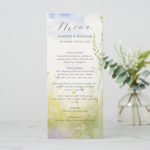 Aquarelle fleur sauvage des nuages de prairie menu