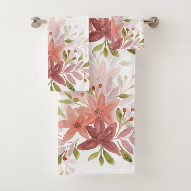 Aquarelle fleur sauvage en Blush, Bourgogne, Vert (En situation)