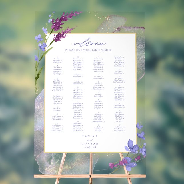 Aquarelle fleur sauvage Mariage Bienvenue Peri ID9 (Neutre)