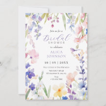 Aquarelle fleurie douche nuptiale Invitation