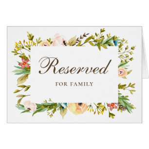 Aquarelle fleurie verte mariage signe réservé