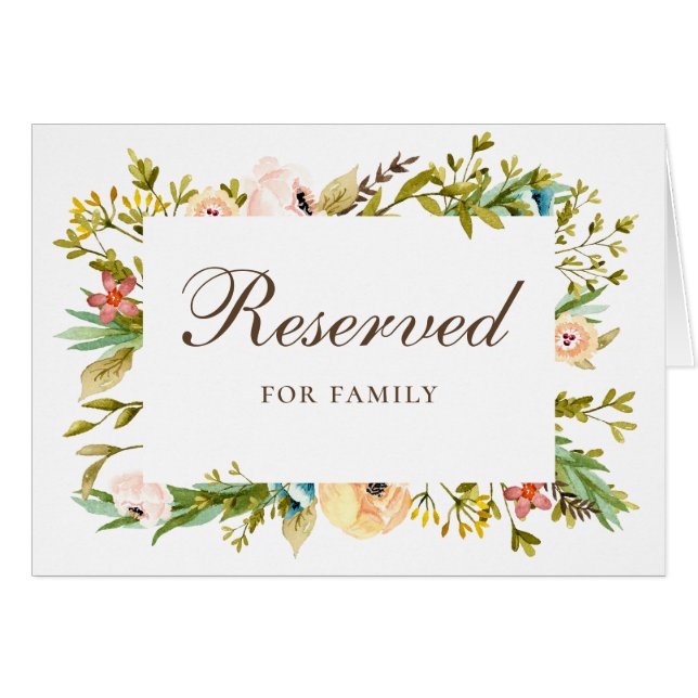 Aquarelle fleurie verte mariage signe réservé (Devant Horizontal)