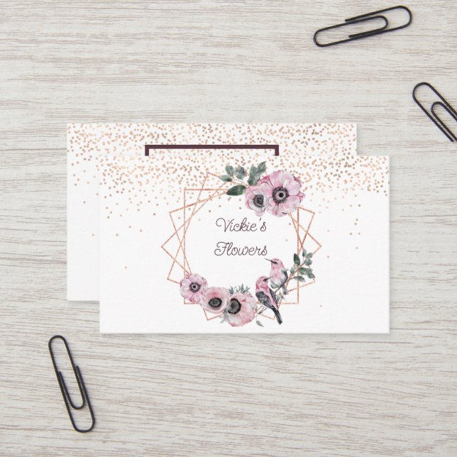 Aquarelle Fleuriste Carte de visite (Devant/Arrière en situation)