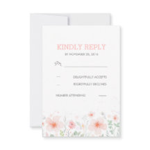 Aquarelle Fleurs botaniques Mariage de pré RSVP