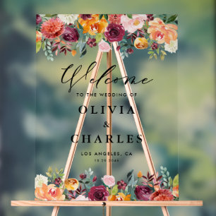 Aquarelle Fleurs d'automne Mariage de automne Bien