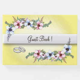 Aquarelle Fleurs Jaune Shine Mariage Livre d'invit