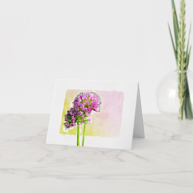 Aquarelle Fleurs Roses N'importe quelle occasion (Devant)