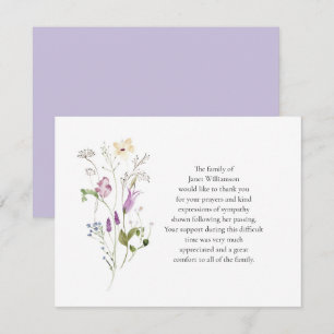 Aquarelle Fleurs sauvages funéraires Merci de lava