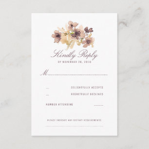 Aquarelle Fleurs Vintage Mariage RSVP