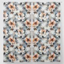 Aquarelle Fleurs Vintage Motif Bleu et Pêche