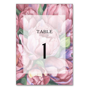 Aquarelle fleurs vintages - numéro de table mariag
