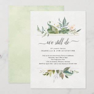 Aquarelle Floral Anniversaire Fête Invitation