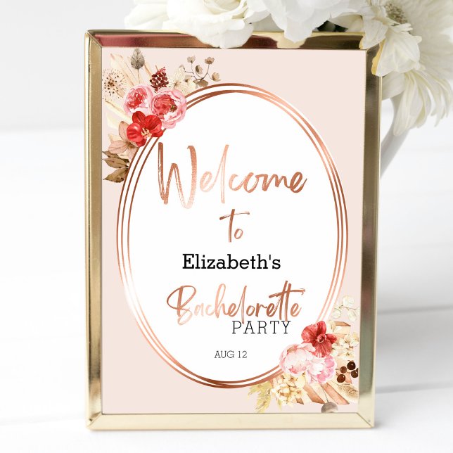 Aquarelle Floral Bachelorette Affiche de bienvenue (Créateur téléchargé)