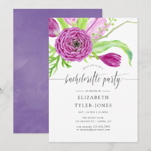 Aquarelle Floral Bachelorette Party Invitation