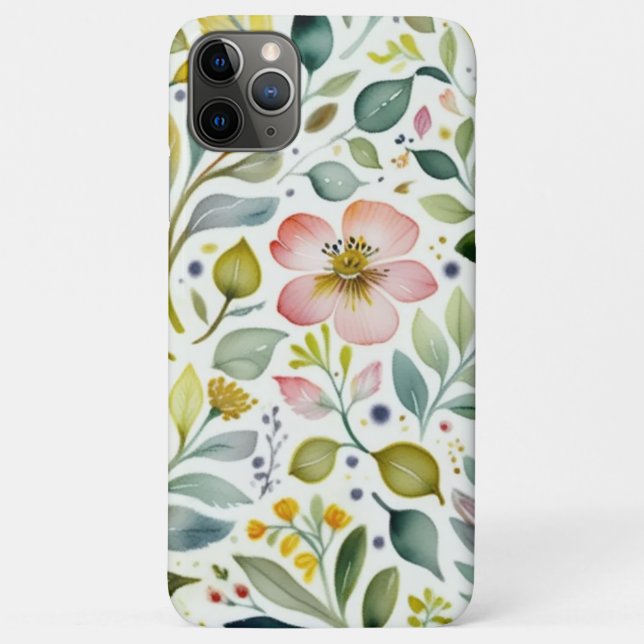 Aquarelle Floral Botanical iPhone 11 pro max Coque (Dos)