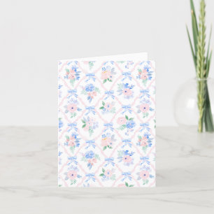 Aquarelle Floral Bows Personnalisé Carte de remerc