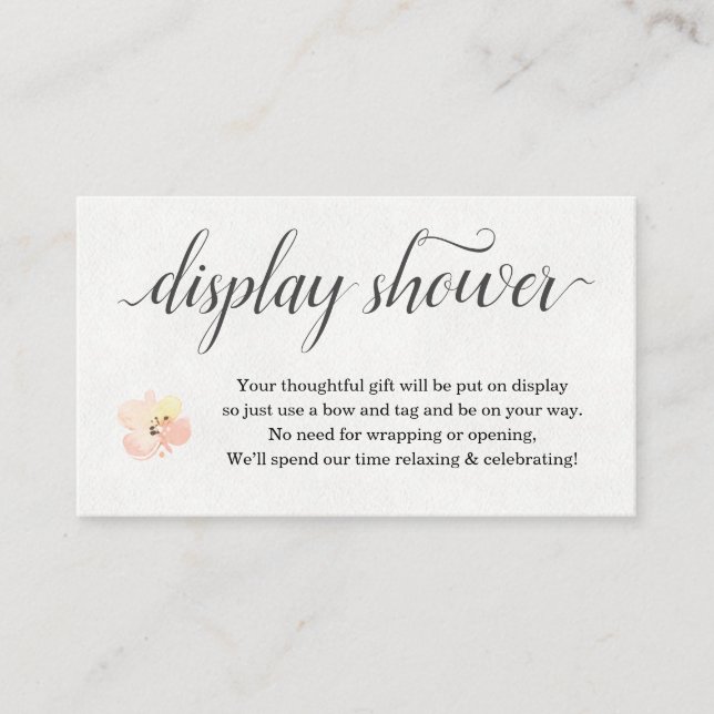Aquarelle Floral Display Douche Invitation Inserti (Devant)