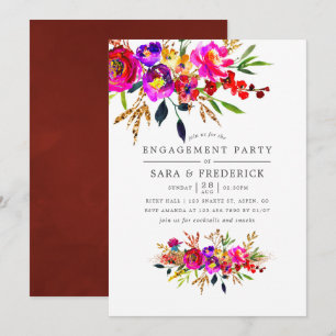 Aquarelle Floral Engagement Party Invitation