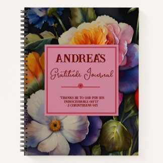 Aquarelle Floral Gratitude Journal Carnet