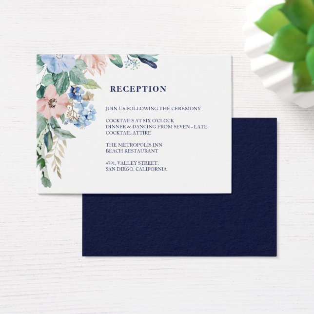 Aquarelle Floral Greenery Réception de mariage Mar (Bureau)