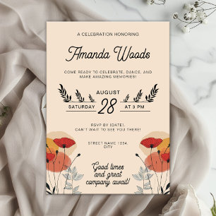 Aquarelle Floral Invitation d'anniversaire