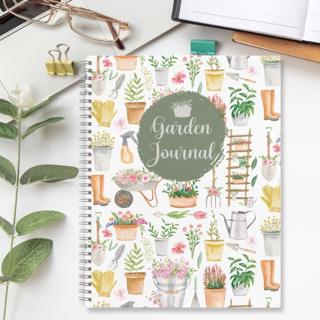 Aquarelle Floral Jardinage Outils Journal (In situ)