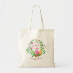 Aquarelle Floral Joyeux Sac fourre-tout de nom de 