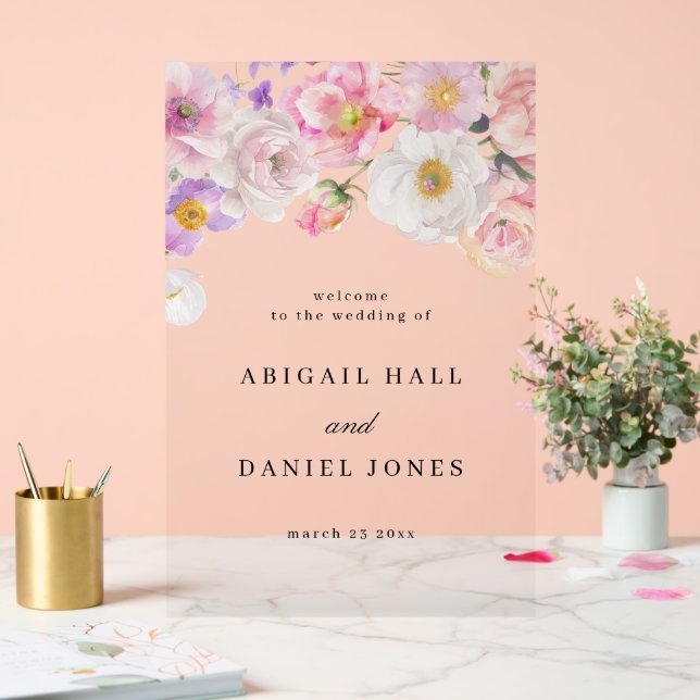 Aquarelle Floral Mariage Bienvenue (Mariage)
