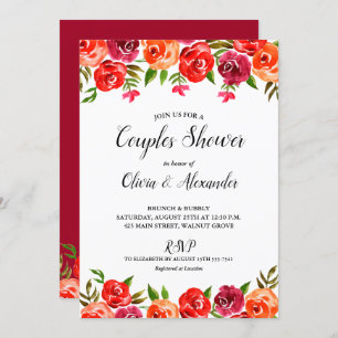 Aquarelle Floral Mariage Couples Invitations de do