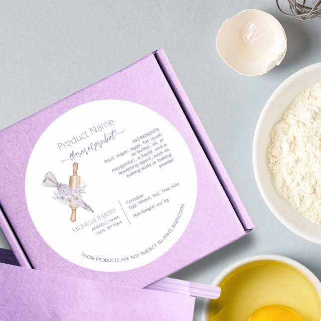 Aquarelle Floral Outil de cuisson étiquette de la  (Créateur téléchargé)