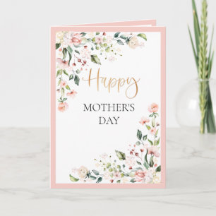 Aquarelle Floral Peach Pink Carte de fête des mère