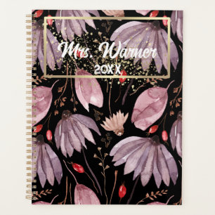 Aquarelle Floral Personnalisé Enseignant Cadeau Bo