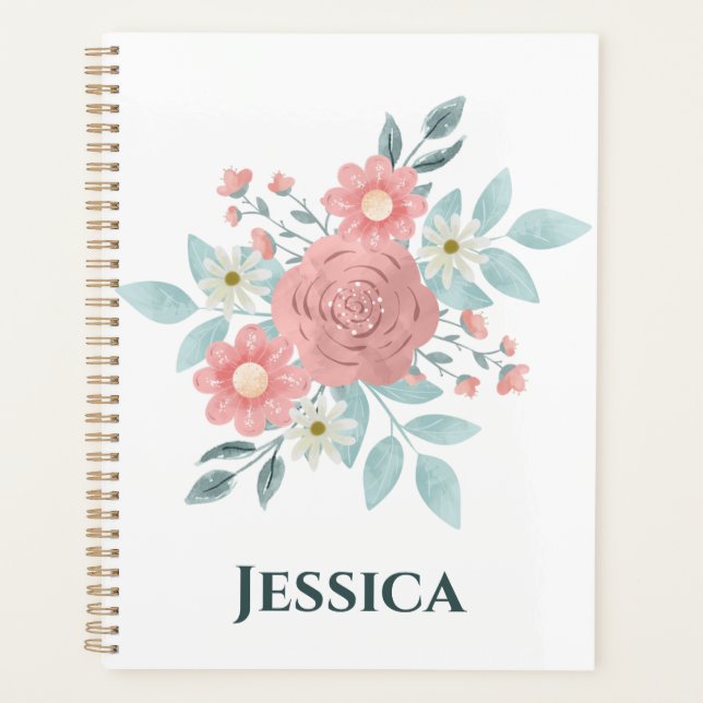 Aquarelle Floral Planner (Devant)