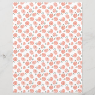 Aquarelle Floral Romantique Roses papier à scandal