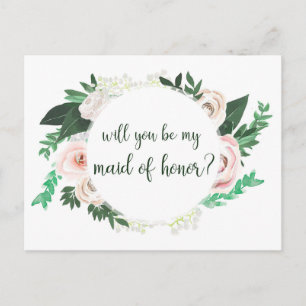 Aquarelle Floral Serez-Vous Ma Carte D'Honneur Mai