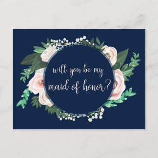 Aquarelle Floral Serez-Vous Ma Carte D'Honneur Mai